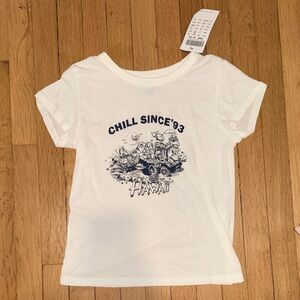 Brandy Melville White Graphic Tee